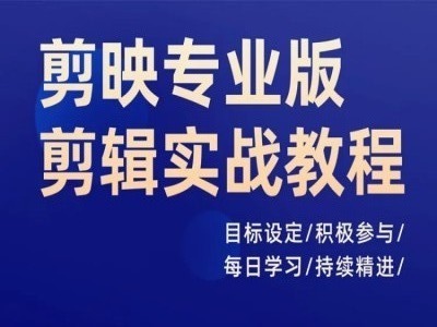 剪映专业版剪辑实战教程，目标设定/积极参与/每日学习/持续精进-如意资源库
