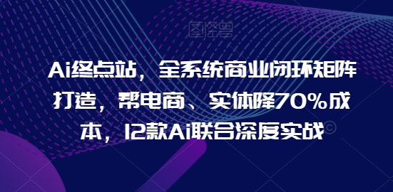 Ai终点站，全系统商业闭环矩阵打造，帮电商、实体降70%成本，12款Ai联合深度实战【0906更新】-如意资源库