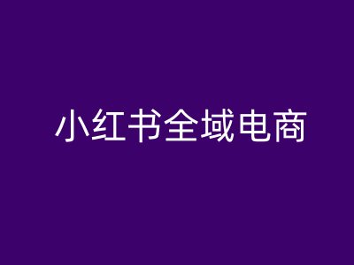 小红书全域电商，小红书电商教程-如意资源库