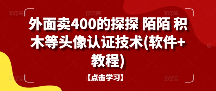 外面卖400的探探 陌陌 积木等头像认证技术(软件+教程)-如意资源库
