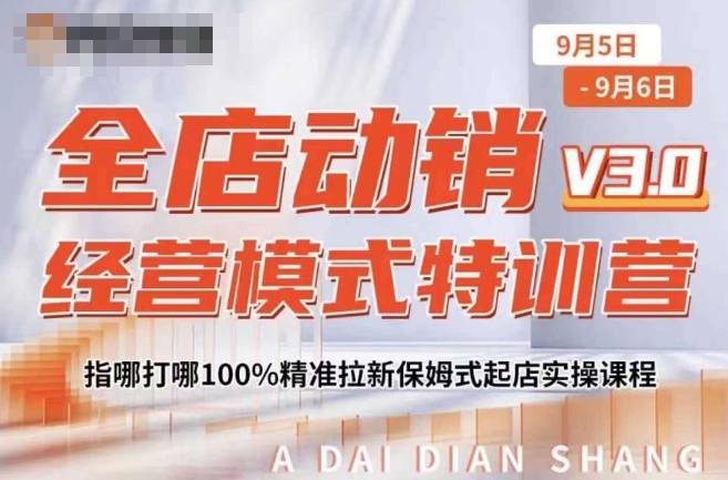全店动销经营模式特训营，指哪打哪100%精准拉新保姆式起店实操课程-如意资源库