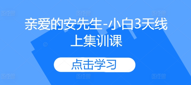 亲爱的安先生-小白3天线上集训课-如意资源库