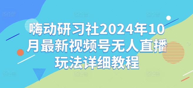 嗨动研习社2024年10月最新视频号无人直播玩法详细教程-如意资源库