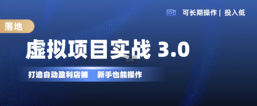 虚拟项目实战3.0，打造自动盈利店铺，可长期操作投入低，新手也能操作-如意资源库