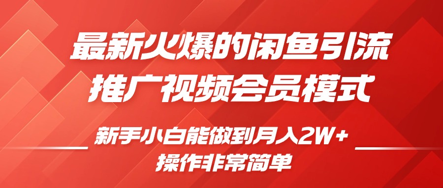 闲鱼引流推广影视会员，0成本就可以操作，新手小白月入过W+【揭秘】-如意资源库