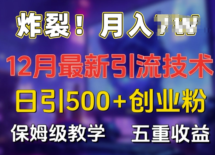 炸裂!揭秘12月最新日引流500+精准创业粉，多重收益保姆级教学-如意资源库