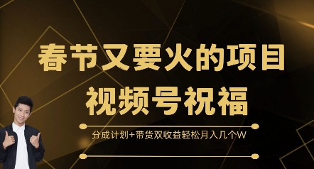 春节又要火的项目视频号祝福，分成计划+带货双收益，轻松月入几个W【揭秘】-如意资源库