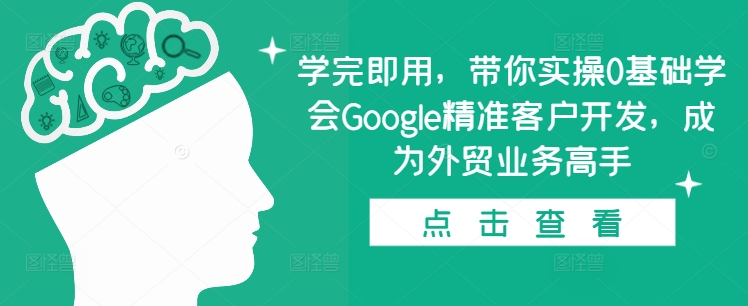 学完即用，带你实操0基础学会Google精准客户开发，成为外贸业务高手-如意资源库