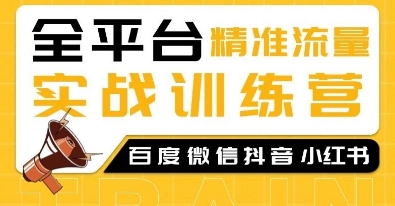 全平台精准流量实战训练营，百度微信抖音小红书SEO引流教程-如意资源库