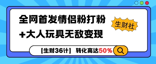 【生财36计】全网首发情侣粉打粉+大人玩具无敌变现-如意资源库