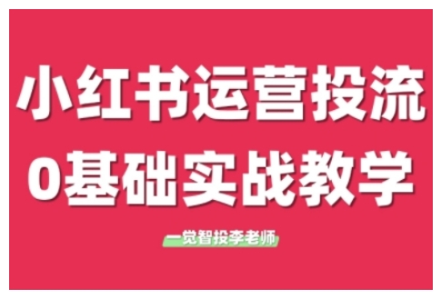 小红书运营投流，小红书广告投放从0到1的实战课，学完即可开始投放-如意资源库