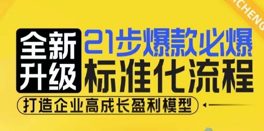 21步爆款必爆标准化流程，全新升级，打造企业高成长盈利模型-如意资源库