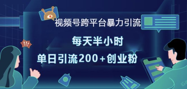 视频号跨平台暴力引流，每天半小时，单日引流200+精准创业粉-如意资源库