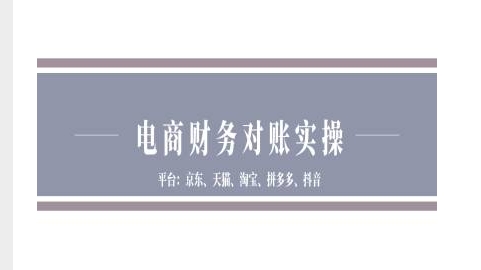 电商财务对账实操-京东天猫淘宝拼多多抖音电商财务对账-如意资源库