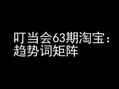 《淘宝天猫打爆班》原创高阶技术第63期，趋势词矩阵技术和玩法-如意资源库