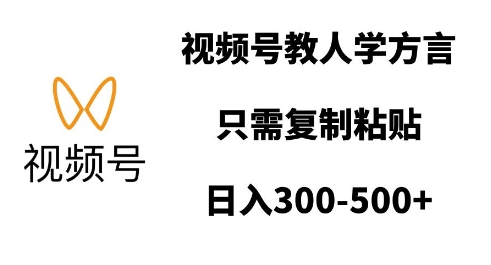 视频号教人学方言，只需复制粘贴，日入多张-如意资源库