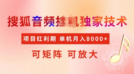 全网首发搜狐音频挂JI独家技术，项目红利期，可矩阵可放大，稳定月入8k【揭秘】-如意资源库