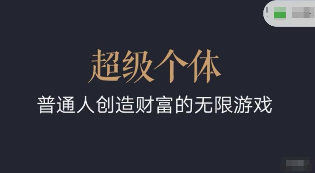 超级个体2024-2025翻盘指南，普通人创造财富的无限游戏-如意资源库