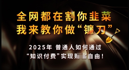 知识付费如何做到月入过W+，2025我来教你做“镰刀”【揭秘】-如意资源库