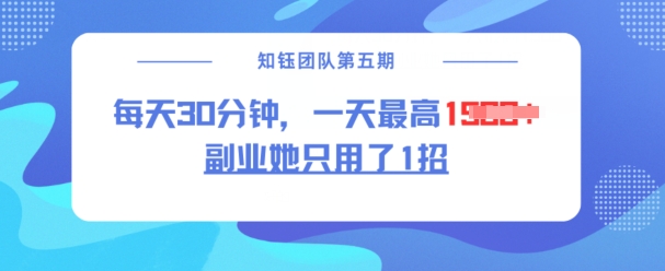 副业她只用了1招，每天30分钟，无脑二创，一天最高1.5k-如意资源库