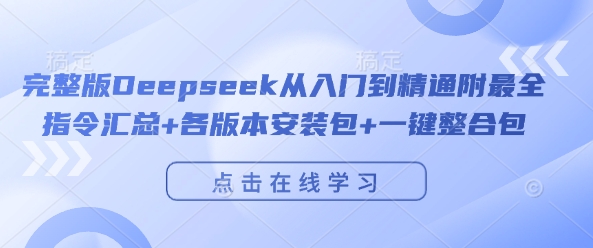 完整版Deepseek从入门到精通附最全指令汇总+各版本安装包+一键整合包-如意资源库