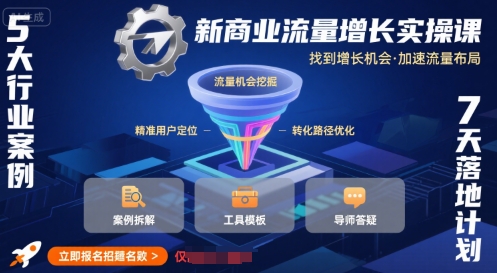 新商业流量增长实操课，找到增长机会，加速流量布局-如意资源库