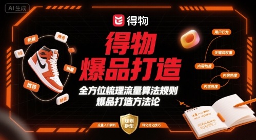 得物爆品打造，全方位梳理得物流量算法规则爆品打造规则-如意资源库