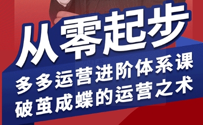 拼多多运营进阶系统课，从零起步，多多运营进阶体系课，破茧成蝶的运营之术-如意资源库