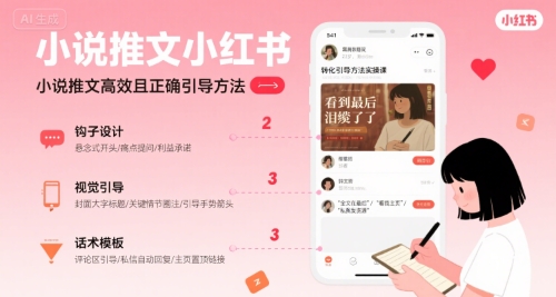 小说推文小红书高转化引导方法实操课，小说推文高效且正确引导方法-如意资源库
