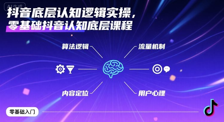 抖音底层认知逻辑实操，零基础抖音认知底层课程-如意资源库