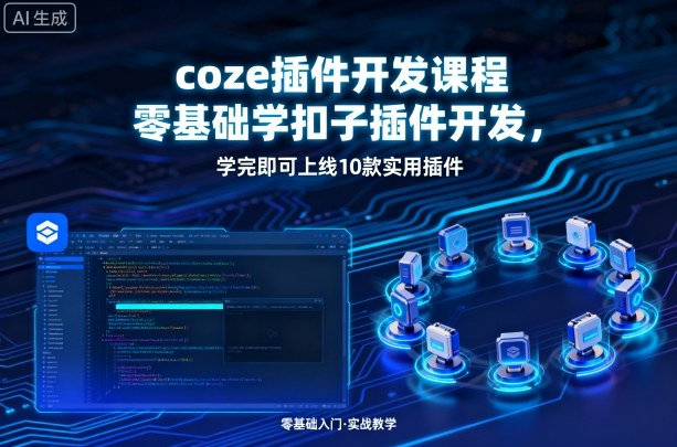 coze插件开发课程，零基础学扣子插件开发，学完即可上线10款实用插件-如意资源库