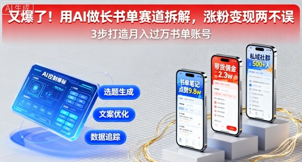 又爆了！用AI做长书单赛道拆解，涨粉变现两不误-如意资源库