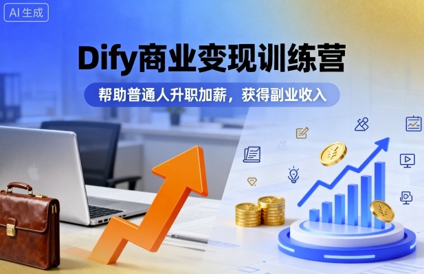 Dify商业变现训练营，帮助普通人升职加薪，获得副业收入-如意资源库
