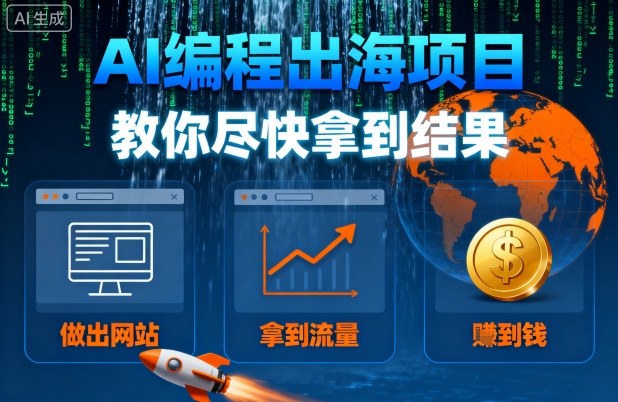 AI编程出海项目，教你尽快拿到结果-做出网站、拿到流量、賺到钱-如意资源库