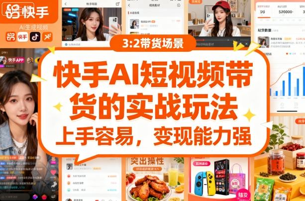 快手ai短视频带货的实战玩法，上手容易，变现能力强-如意资源库