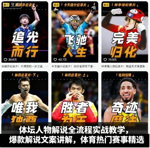 体坛人物解说全流程实战教学，爆款解说文案讲解，体育热门赛事精选-如意资源库