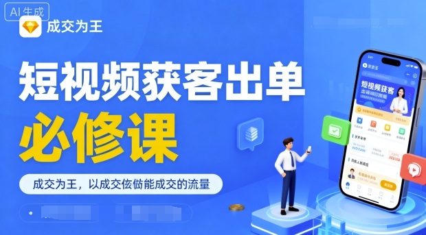 短视频获客出单必修课，成交为王，以成交为导向，直接做能成交的流量-如意资源库