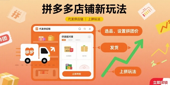 拼多多店铺新玩法，代发供应链上拼玩法-如意资源库