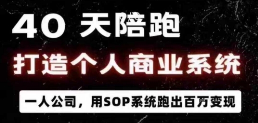 40天陪跑打造个人商业系统，一人公司，用SOP系统跑出百W变现-如意资源库