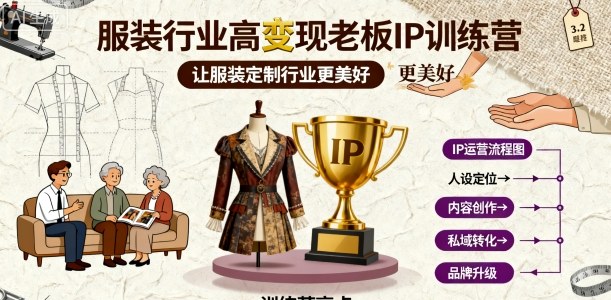 服装行业高变现老板IP训练营，让服装定制行业更美好-如意资源库