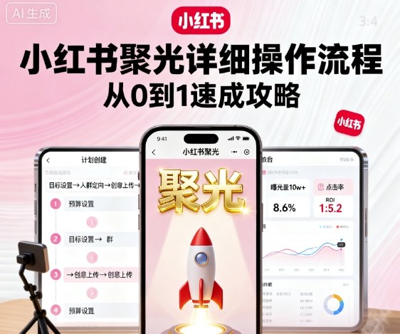 小红书聚光详细操作流程，小红书聚光从0到1速成攻略-如意资源库