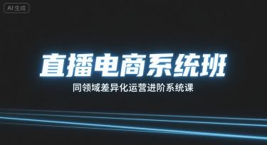 直播电商系统班，同领域差异化运营进阶系统课-如意资源库