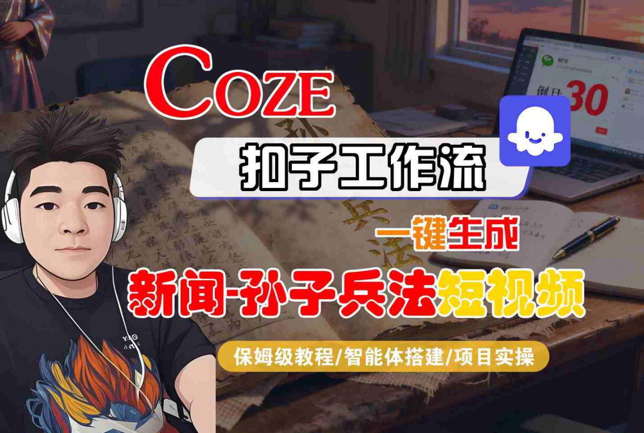 Coze扣子智能体工作流一键生成“新闻-孙子兵法“短视频，全流程保姆级教学-如意资源库