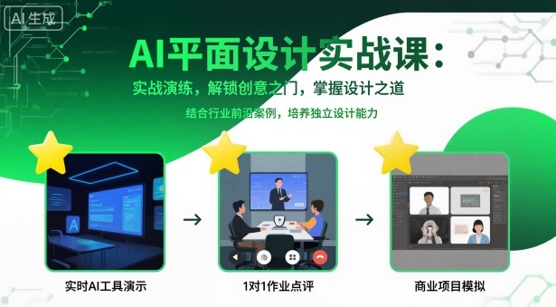 AI平面设计实战课，实战演练，解锁创意之门，掌握设计之道-如意资源库