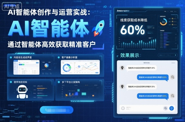 AI智能体创作与运营实战，实体门店通过智能体高效获取精准客户-如意资源库
