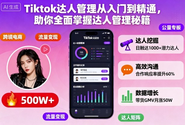 Tiktok达人管理从入门到精通，助你全面掌握达人管理秘籍-如意资源库