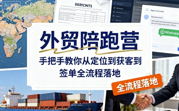 外贸陪跑营，手把手教你从定位到获客到签单全流程落地-如意资源库