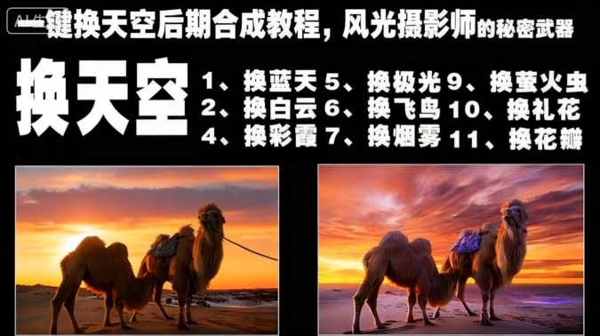 一键换天空后期合成教程，风光摄影师的秘密武器-如意资源库