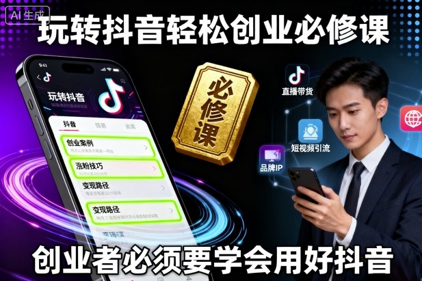 玩转抖音轻松创业必修课，创业者必须要学会用好抖音-如意资源库