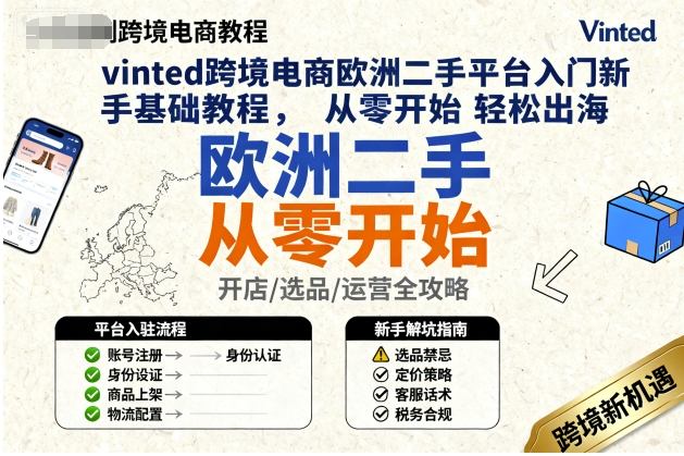 vinted跨境电商欧洲二手平台入门新手基础教程，从零开始轻松出海-如意资源库